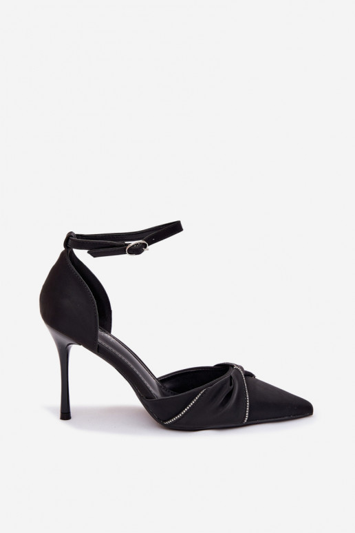 Escarpins à talons avec strass, couleur noire Katlina