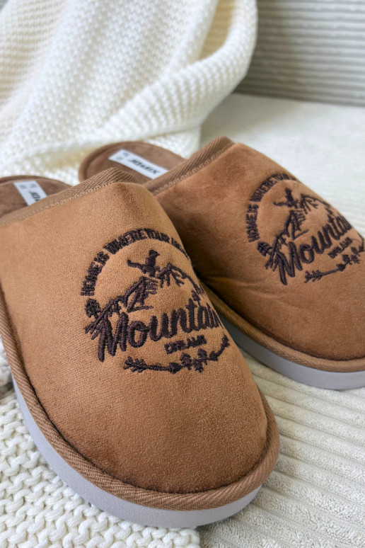 Heren bruine slippers „Tiranne"