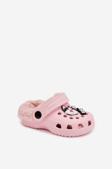 Pantoufles chaudes pour enfants avec fourrure à l'intérieur, couleur rose « Cerelle »