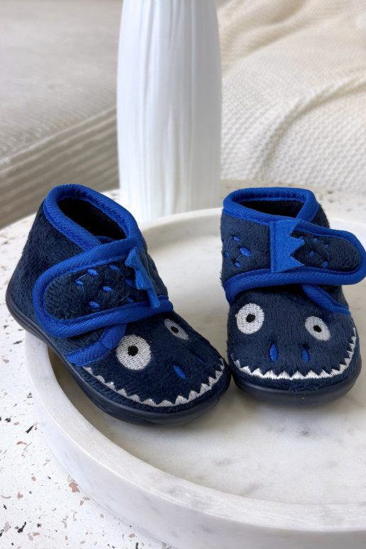Kinderen donkerblauwe slippers met klittenband „Jeselle"