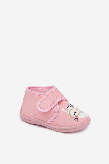 Kinderen roze slippers met klittenband „Katline"