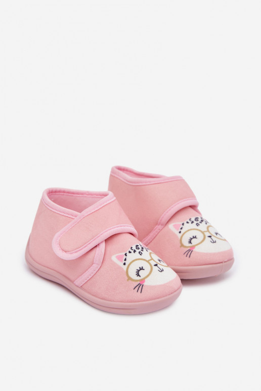 Kinderen roze slippers met klittenband „Katline"
