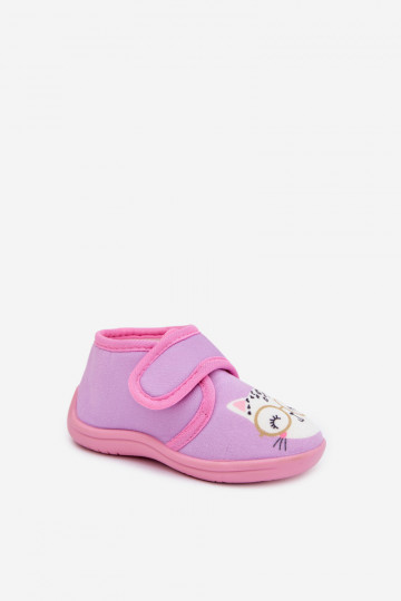 Pantoufles violettes pour enfants avec velcro « Katline »