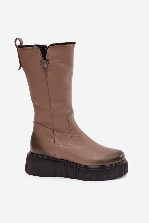 Zazoo 70121 Peau Féminin bottes Avec Vilna beige