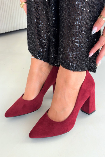 Chaussures en daim Sergio Leone PB216 avec talons, couleur bordeaux 2