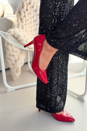 mit Lackeffekt hochhackige Schuhe Sergio Leone 1336 rote Farbe 2