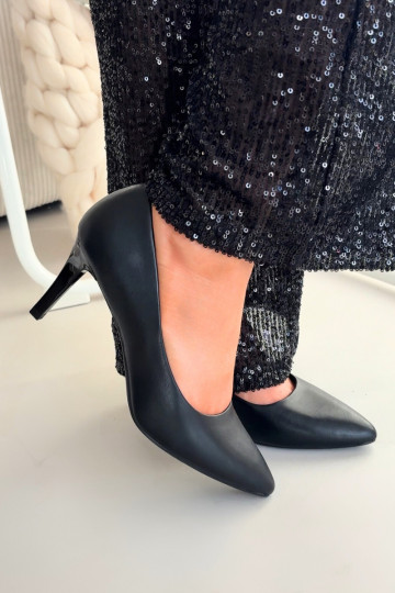Zwarte hoge hakken schoenen van kunstleer Sergio Leone 1336 2