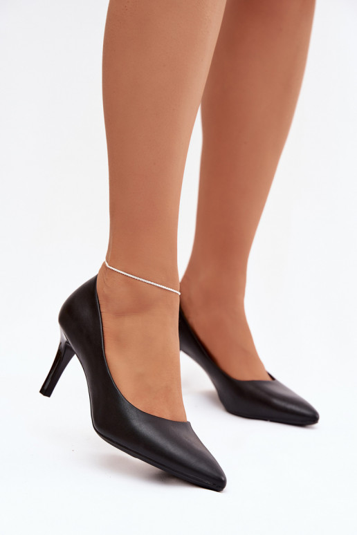 hochhackige Schuhe Eko Haut Sergio Leone 1336 schZuarze Farbe