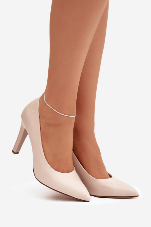 hochhackige Schuhe Eko Haut Sergio Leone 1446 elfenbeinfarbe