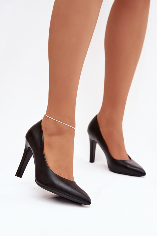 hochhackige Schuhe Eko Haut Sergio Leone 1446 schZuarze Farbe