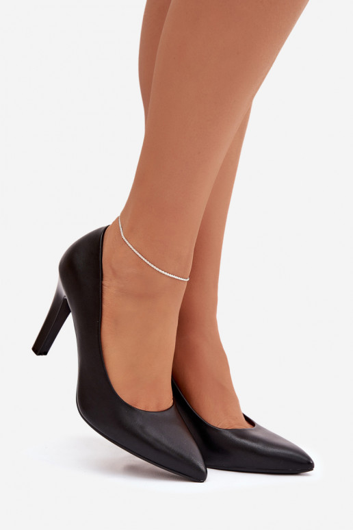 hochhackige Schuhe Eko Haut Sergio Leone 1446 schZuarze Farbe