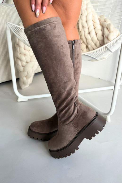 réchauffer bottes pour femmes avec une plateforme Big Star OO274722 beige