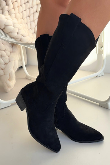 Bottes longues au style cowboy noires pour femmes Jazelle