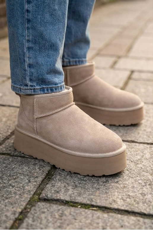 Schneestiefel FemininErmöglichtturalnego aus INildlederu Beige Es mussirene