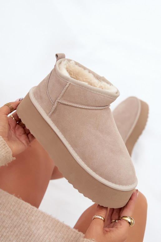 Bottes de neige FémininActivéturalnego en daimu beige Il fautirene