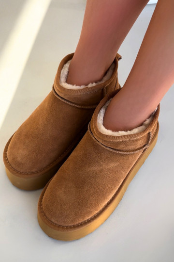 Bottes de neige FémininActivéturalnego en daimu marron Il fautirene