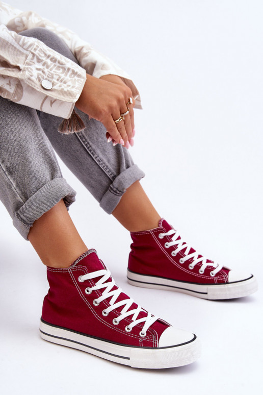 Klassiek model sneaker Hoog bordeaux Remos