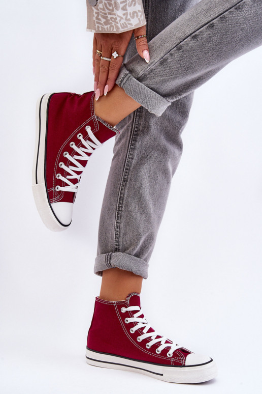 Klassiek model sneaker Hoog bordeaux Remos