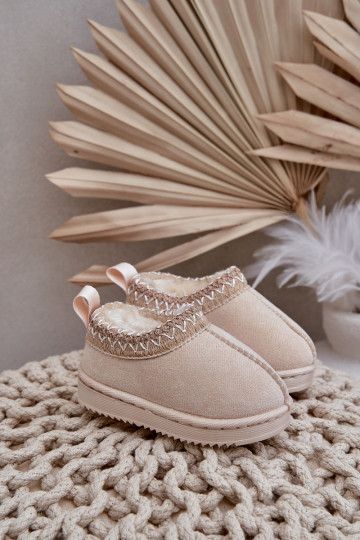 Bottes d’hiver pour enfants avec plateforme, doublées de fourrure à l’intérieur, couleur ivoire Vilabria