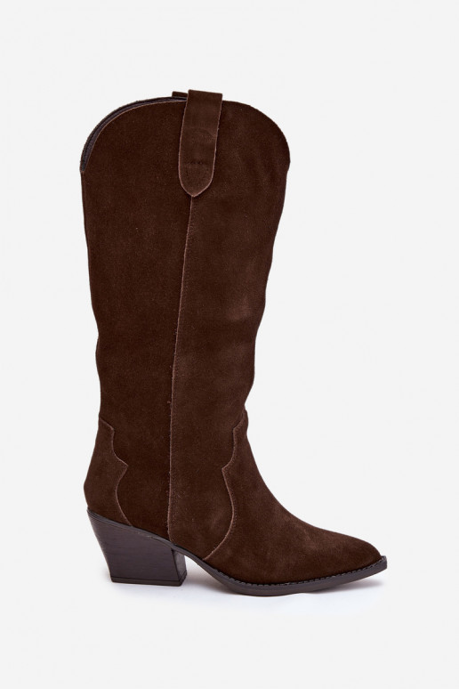 Haut aus INildleder Stiefel CoZuboy-Stil Feminin sich Zuarm laufen CzekoladoZue Urselle