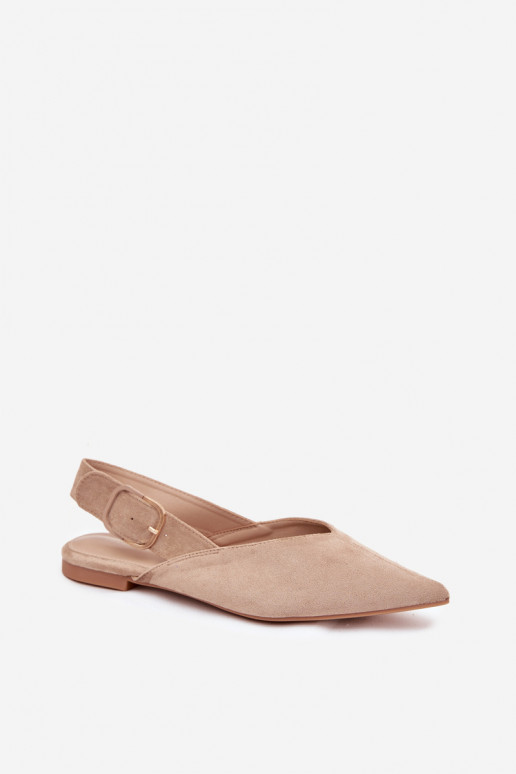Ballerinas Feminin mit Schnallen Beige Tanelia