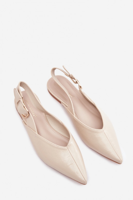 Gelakte ballerinas met gespen beige Rinalle