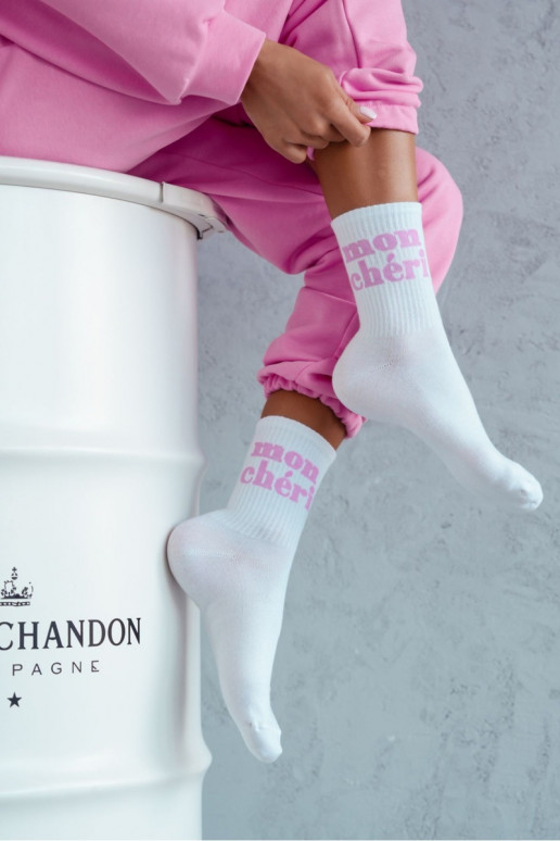 Chaussettes Féminin Mon Ch ri BaÀełniane couleur blanche