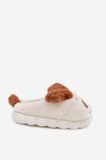 Braune Kinderschuhe mit Fell "Hunde" Farnise 2