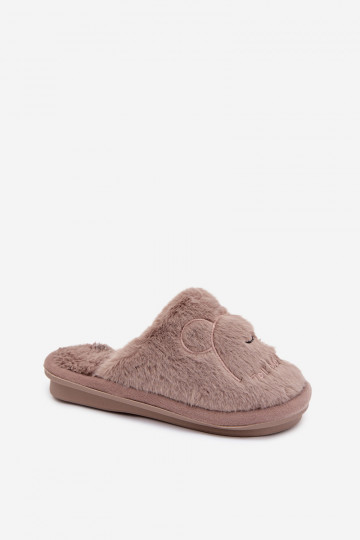 Beige Kinderschuhe mit Fell Norene