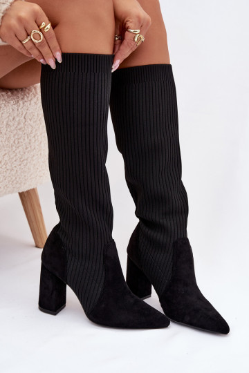 Bottes longues noires pour femmes avec talons Yserine 2