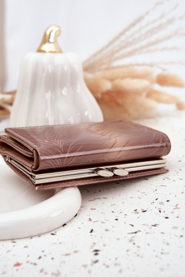 Gelakte damesportemonnee met sprankels ivoorkleur Selina 2