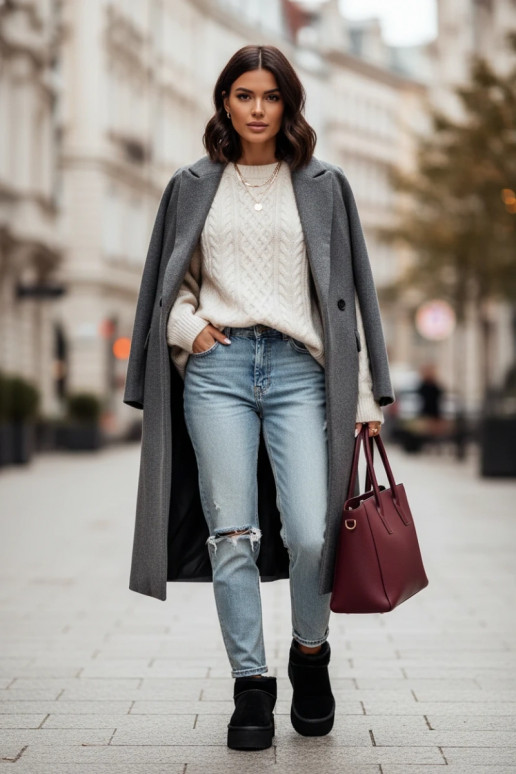 Zwarte dames sneeuwlaarzen van kunstsuède Irene