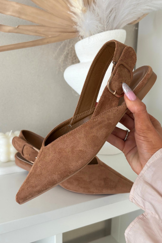 Ballerinas Feminin mit Schnallen braune Farbe Tanelia