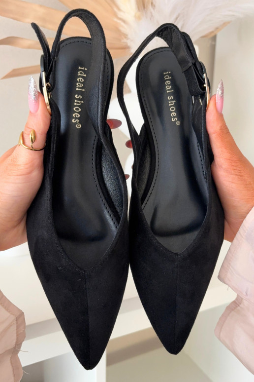 Ballerinas Feminin mit Schnallen schZuarze Farbe Tanelia