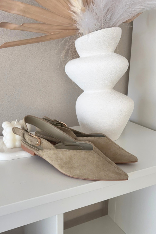 Ballerines Féminin avec boucles couleur verte Tanelia