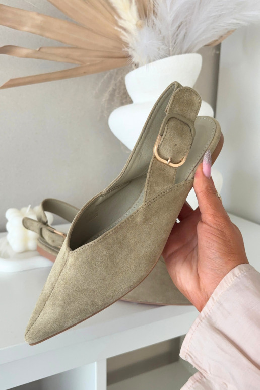 Ballerines Féminin avec boucles couleur verte Tanelia
