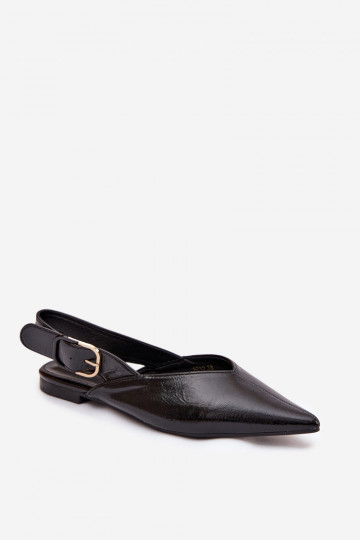 Lakken balletjeschoenen met gespen in zwarte kleur Rinalle 2