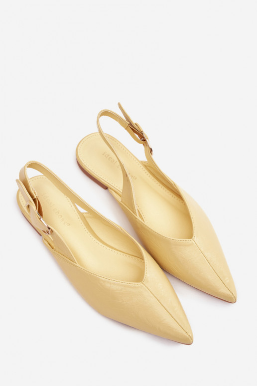 Ballerines laquées avec boucles couleur jaune Rinalle