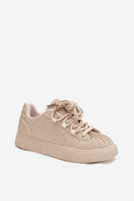 Versierd Sneakers model schoenen Dames beige Calissea