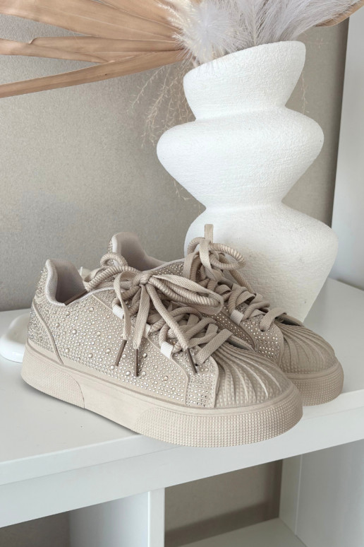 Décoré Chaussures modèle baskets Féminin beige Calissea