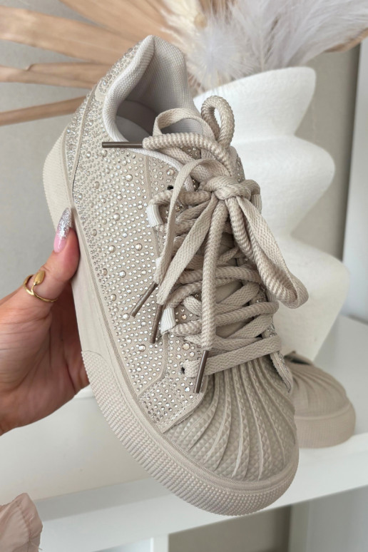 Versierd Sneakers model schoenen Dames beige Calissea