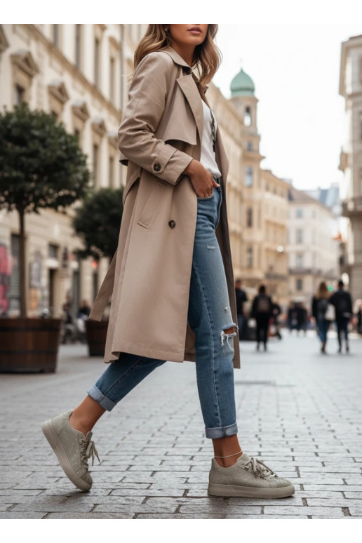 Versierd Sneakers model schoenen Dames groene kleur Calissea