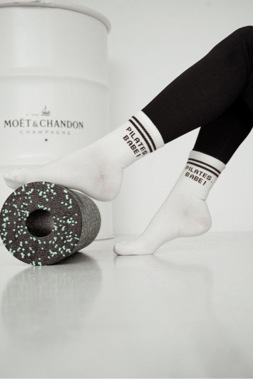 Sokken Damesbruine kleurm Oppisem PILATES, BABE! ivoor