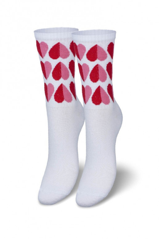 Socken Feminin mit Herzen Zueiße Farbe