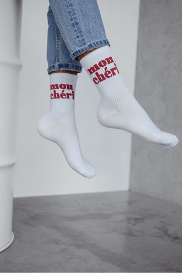 Socken Feminin Mon Ch ri BaZuełniane Zueiße FarbeBurgundm Ermöglichtpisem
