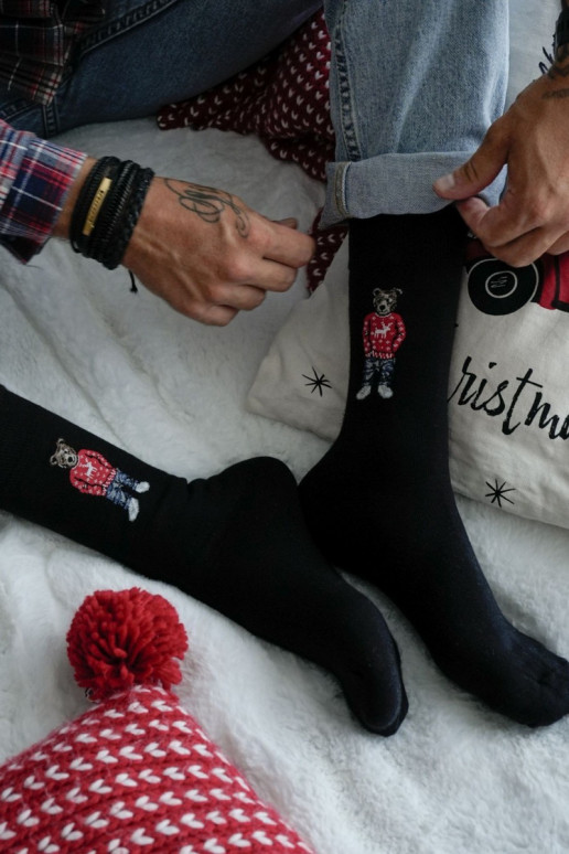 Chaussettes pour hommes Nounours DANS SÀeterku couleur noire
