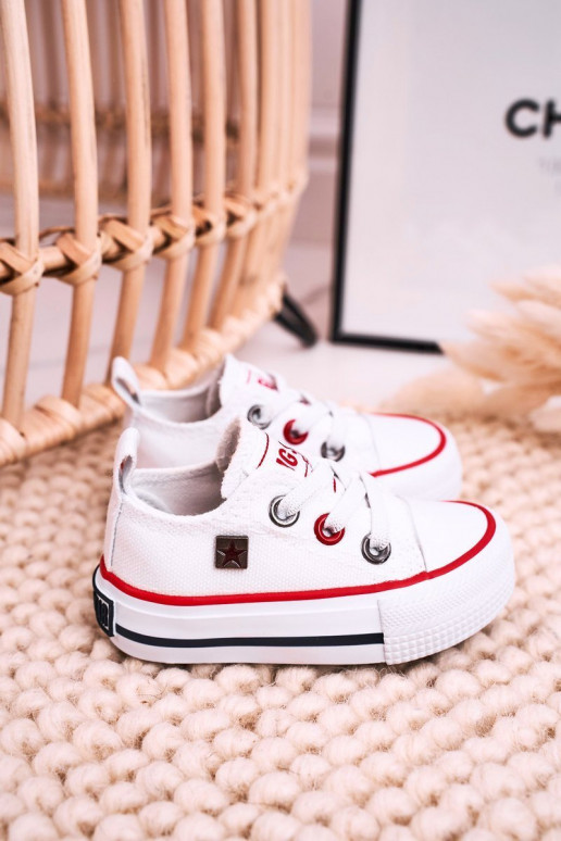 Puéril Modèle classique baskets à semelle plate BIG STAR HH374193 couleur blanche