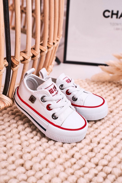 Kindisch Klassisches Stilvollll Turnschuhe mit flacher Sohle BIG STAR HH374193 Zueiße Farbe