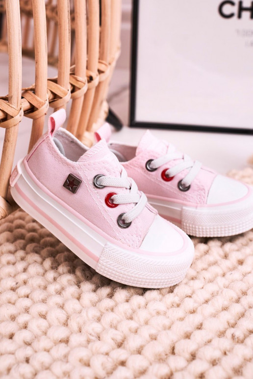 Kindisch Klassisches Stilvollll Turnschuhe mit flacher Sohle BIG STAR HH374197 pinke Farbe