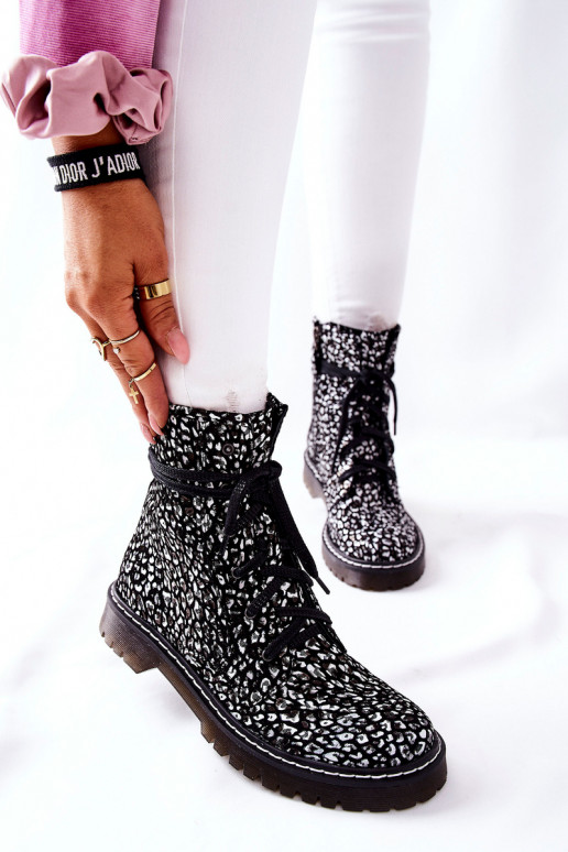 Chaussures femme marron Il fautciejka Noir et-couleur blanche 01609-48